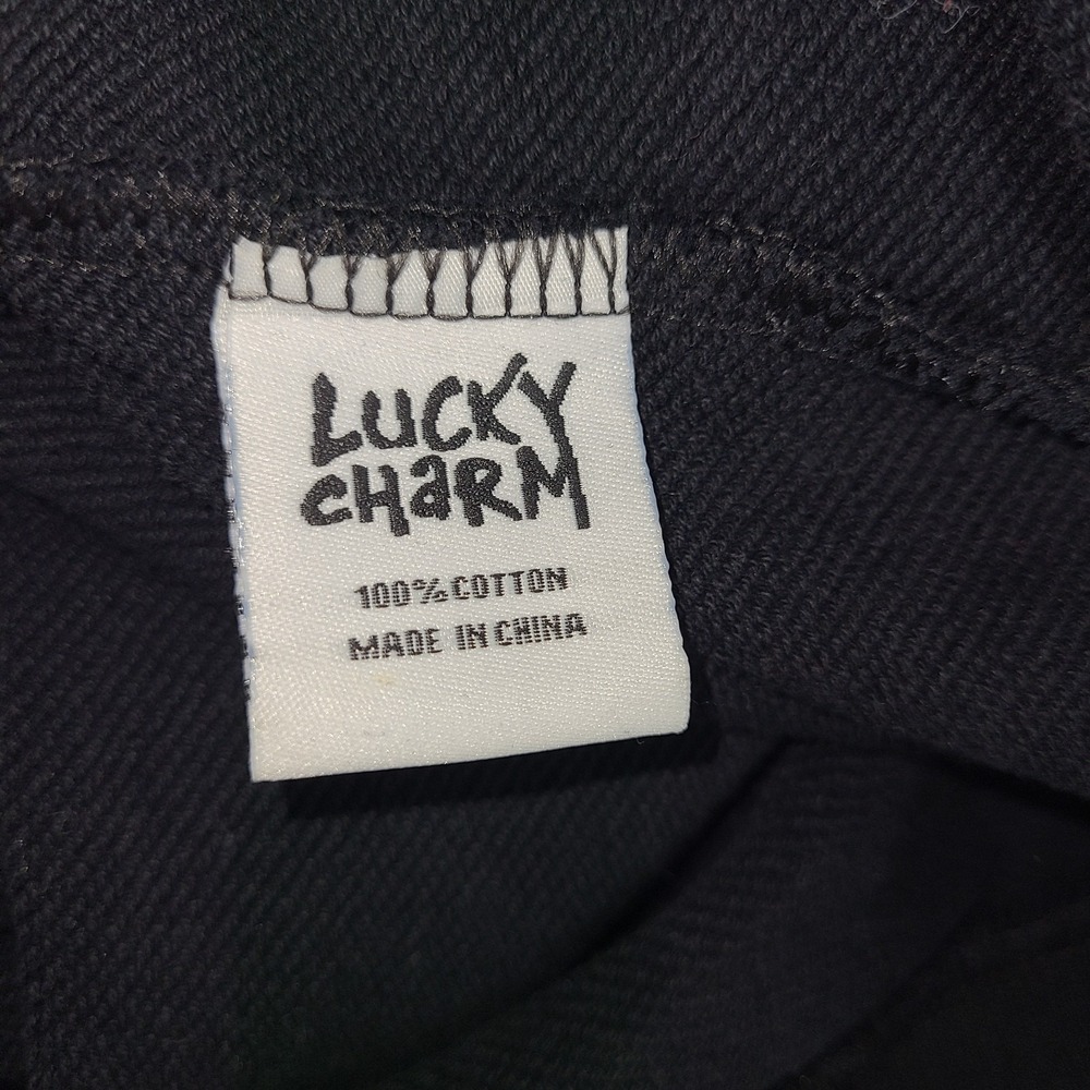 Lucky Charm Voodoo Doll Bunny Graphic Hoodie Black Unisex Med Embellished Cotton - Picture 6 of 6